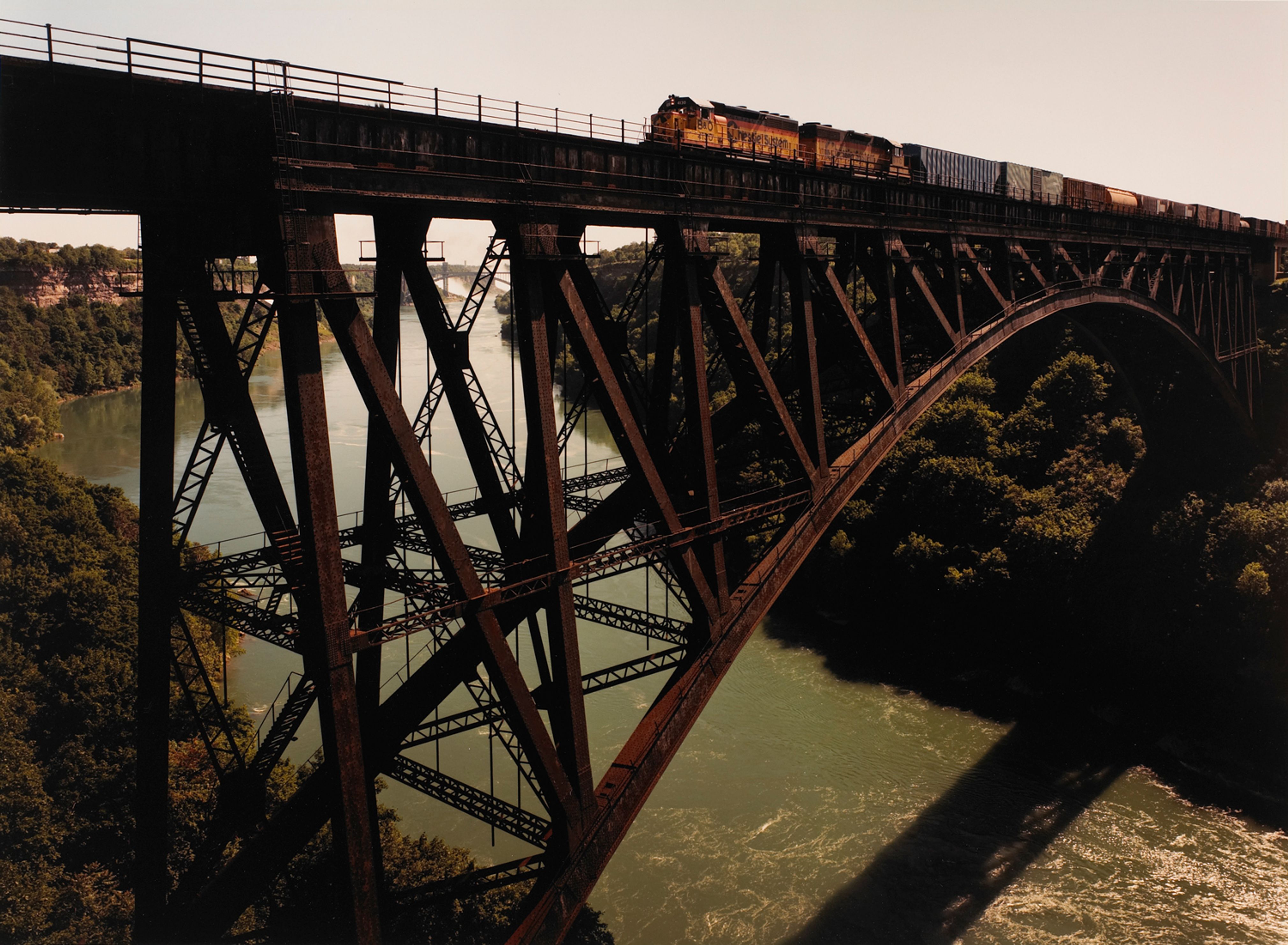 Railroad Bridge with Freight Train