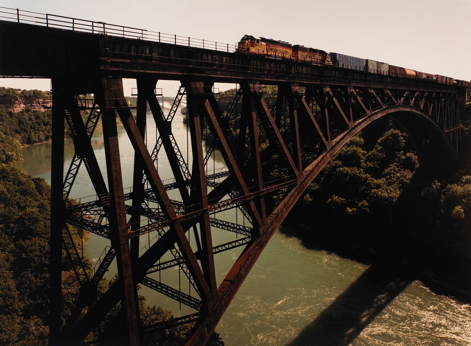 Railroad Bridge with Freight Train