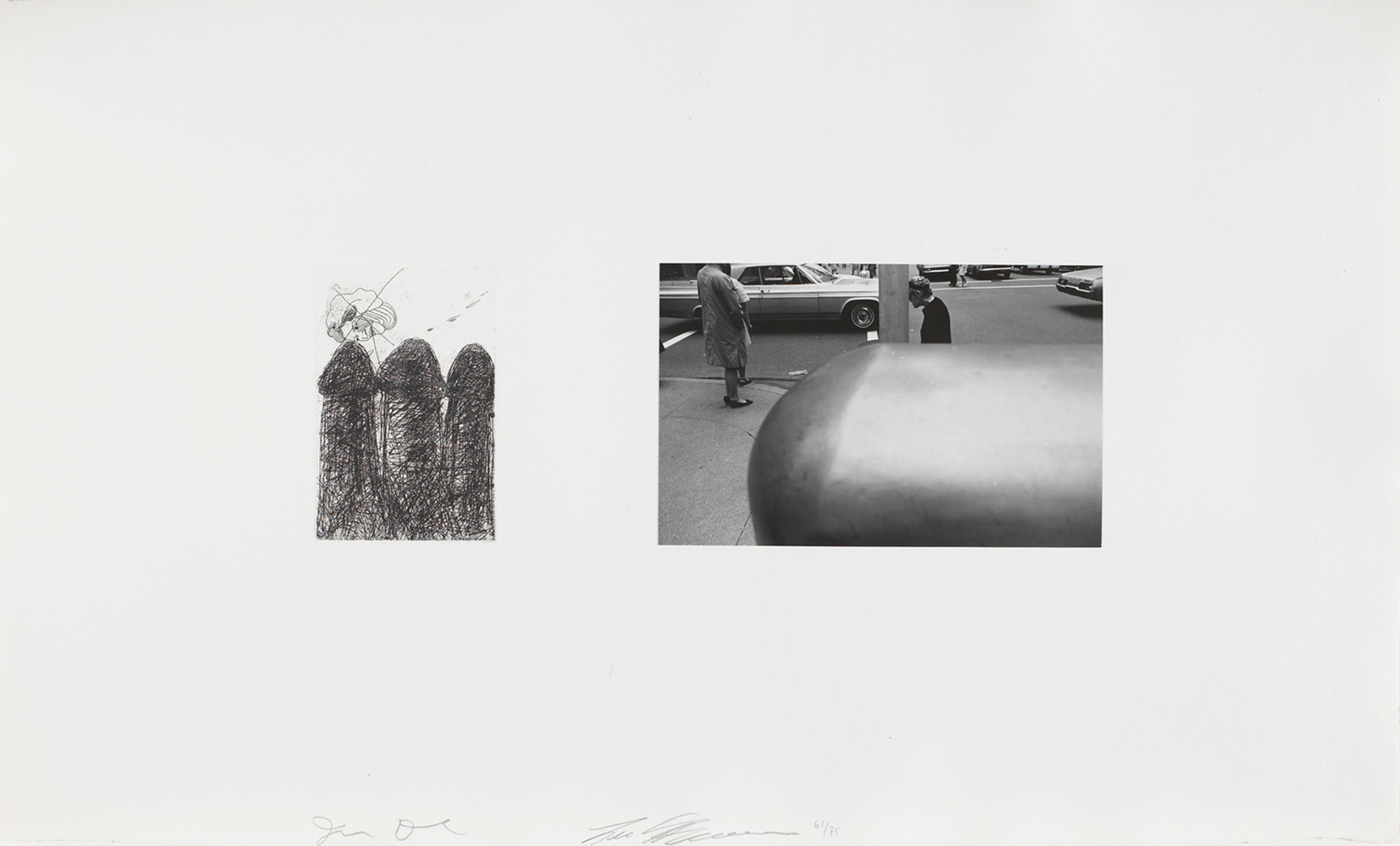 Untitled (etching with photo of street corner)