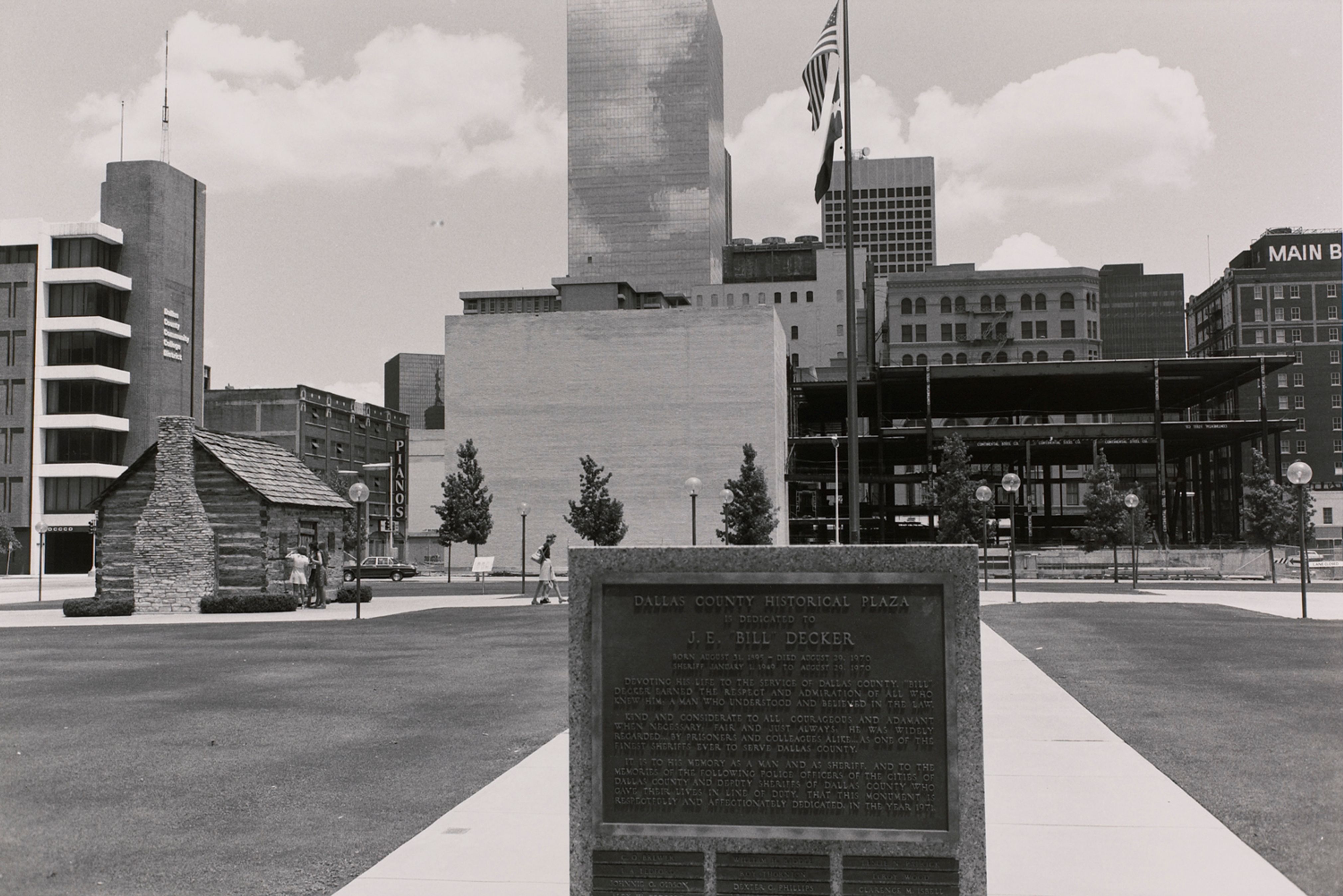 J.E. “Bill” Decker Plaque. Historical Plaza, Dallas, Texas