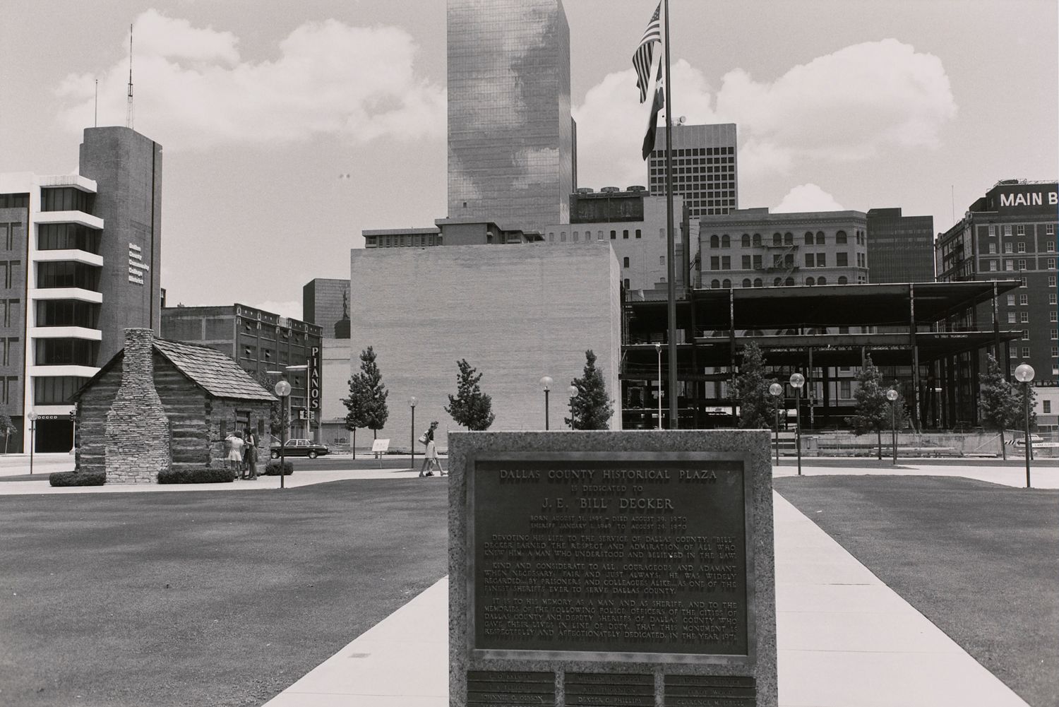 J.E. “Bill” Decker Plaque. Historical Plaza, Dallas, Texas
