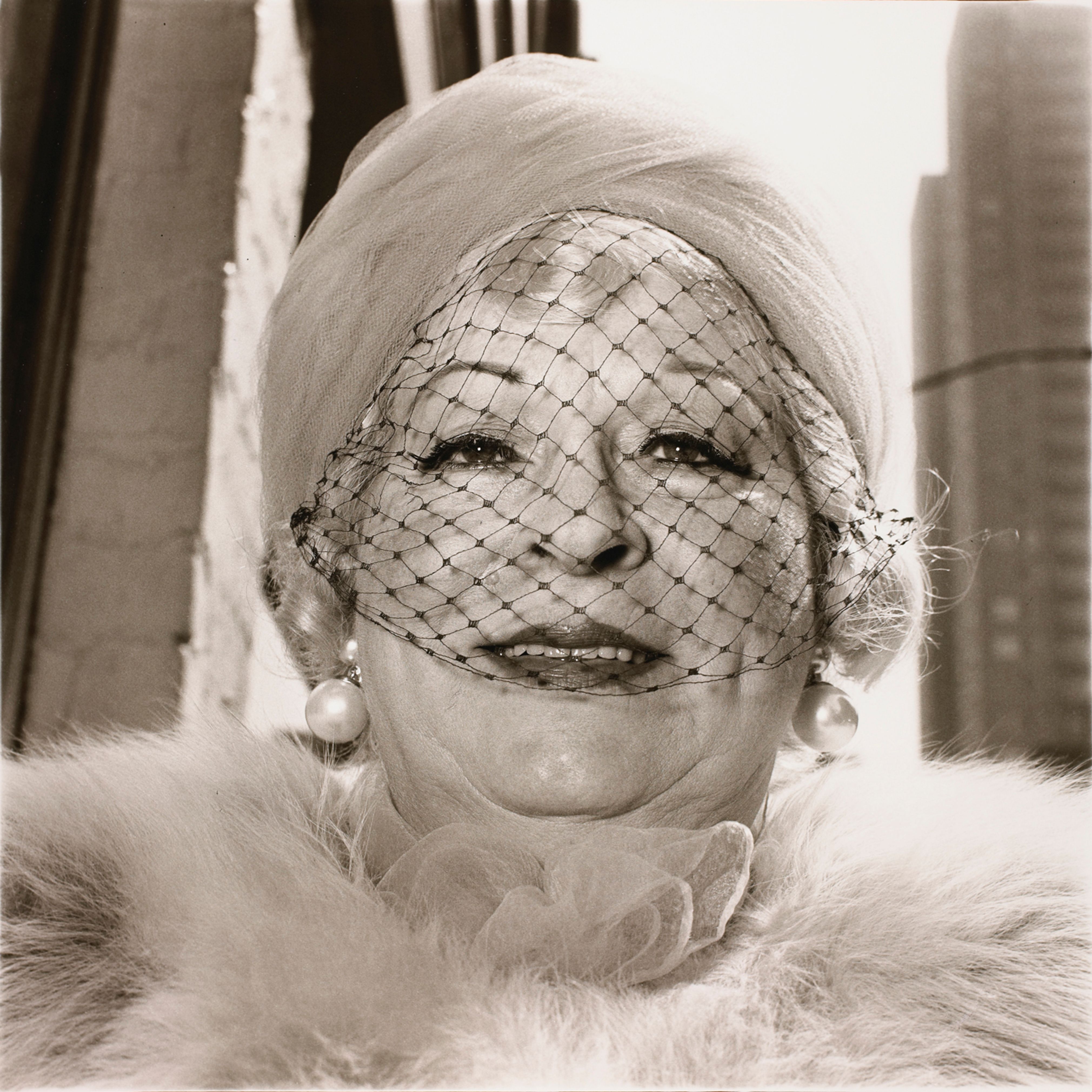 Woman with a veil on Fifth Avenue, N.Y.C.