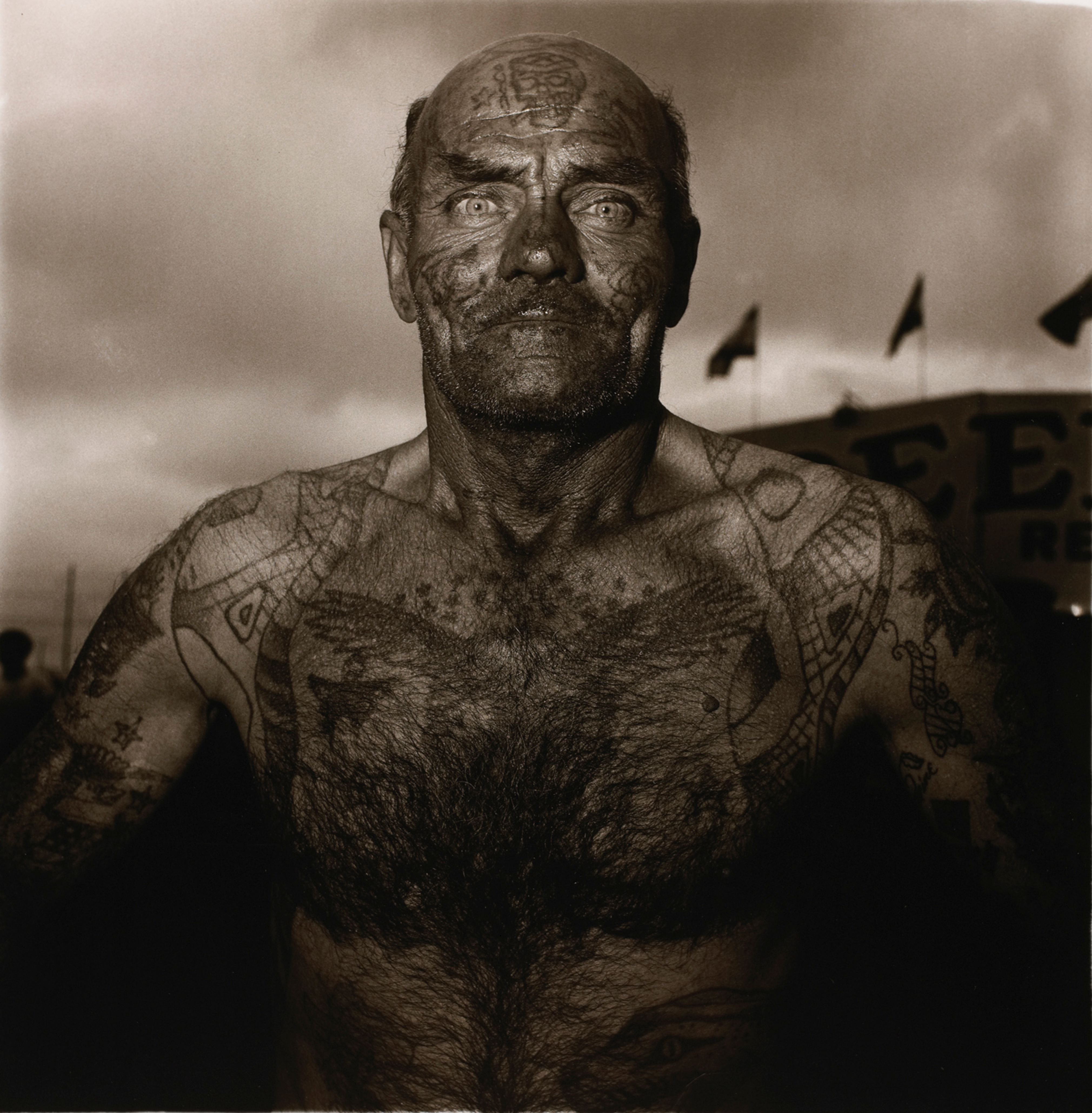 Tattooed man at a carnival, Md.