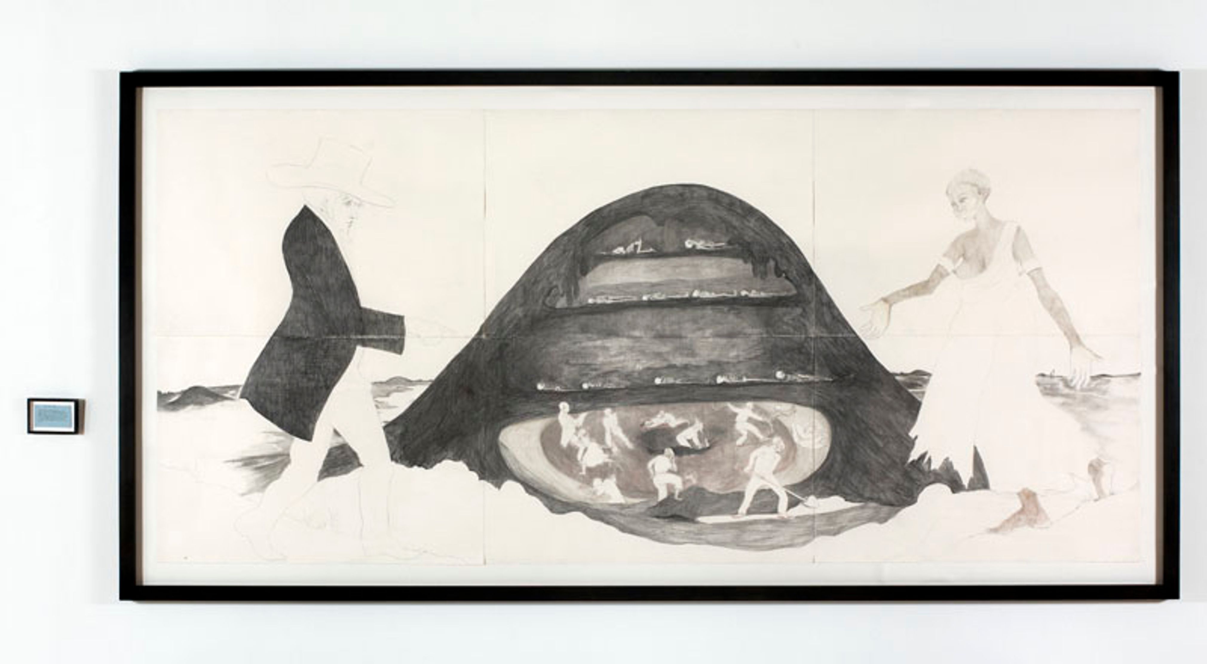 About the title - I had wanted to title this “sketch after my Mississippi youth” or “the excavation” as I pictured it a sort of introduction to the panorama to come. However the image, which is partly borrowed, is of an Indian mount-painted by Mr. J. Egan in 1850 is meant to remind the dear viewer of another place altogether, from which we suckle life. Perhaps my rendering is too subtle...