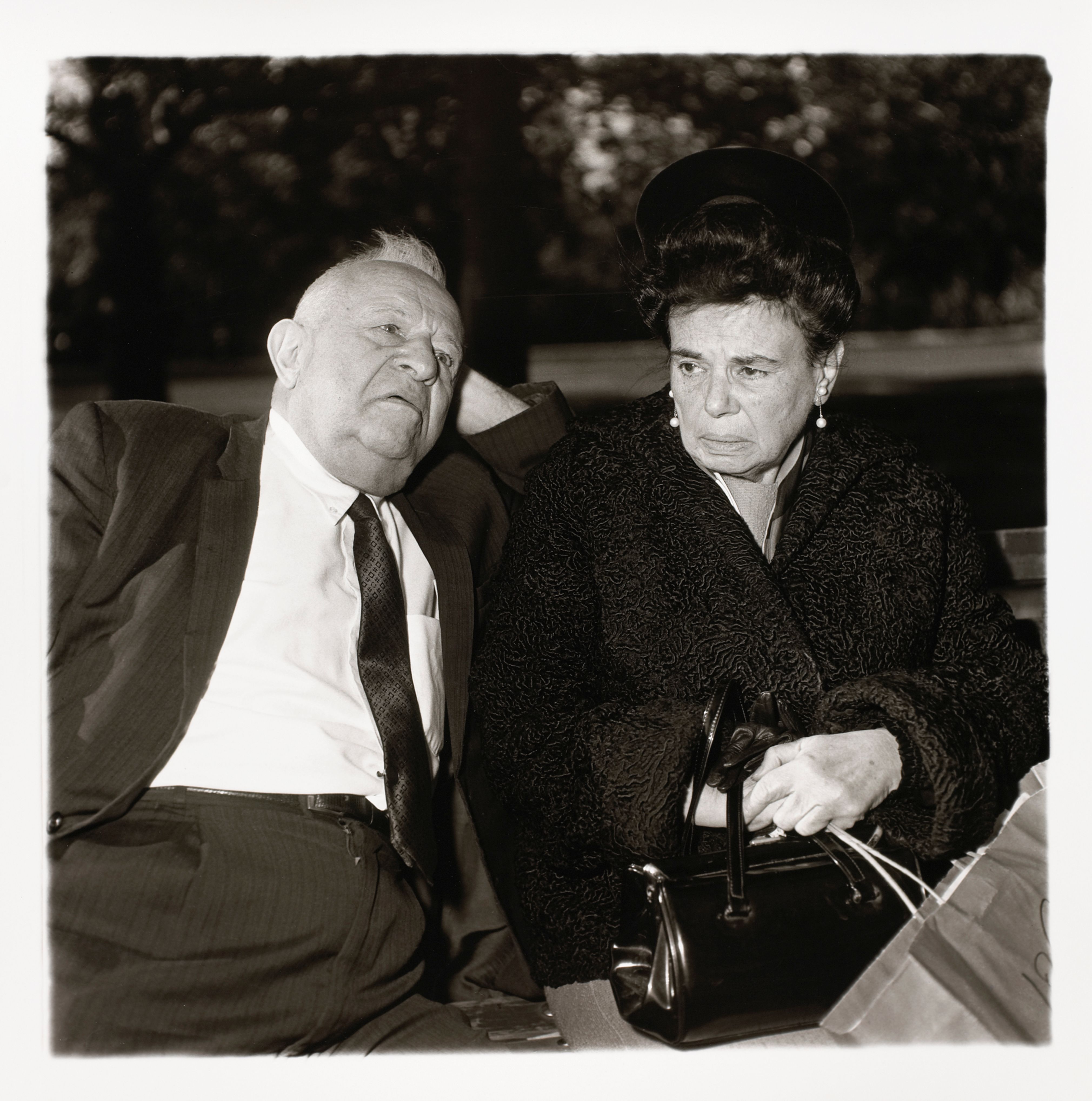 Elderly couple on a park bench, N.Y.C.