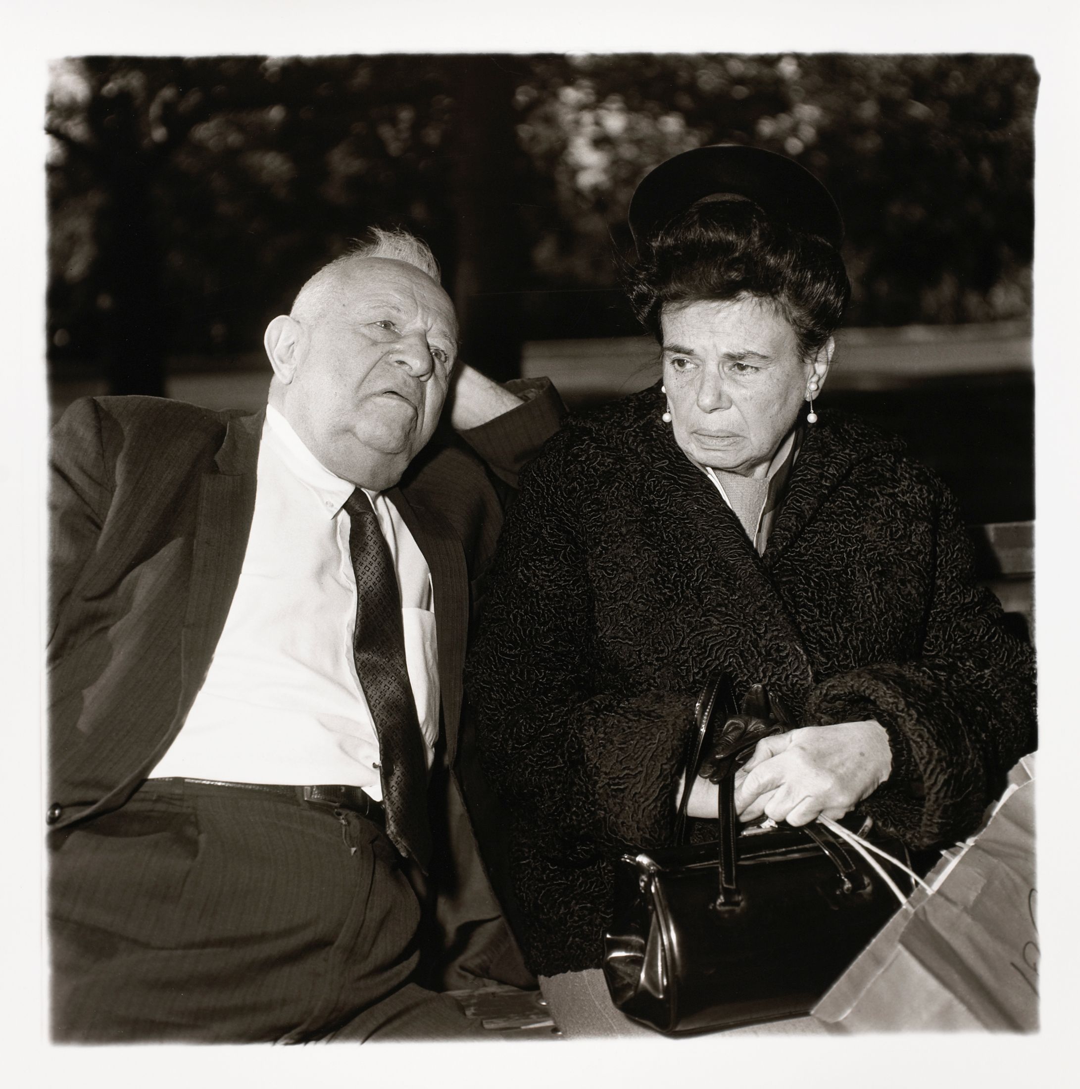 Elderly couple on a park bench, N.Y.C.