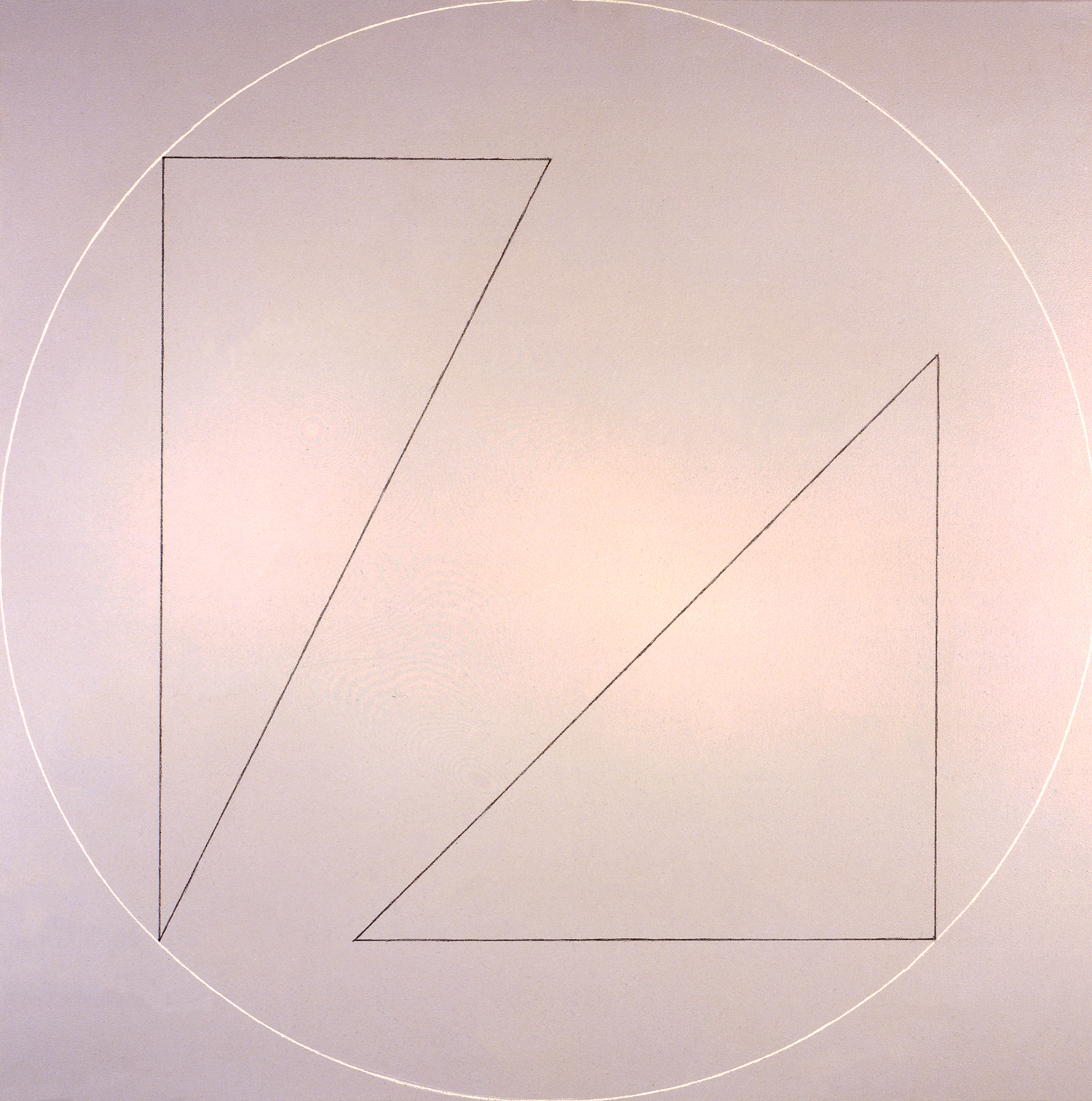 Two Triangles Within a White Line Circle