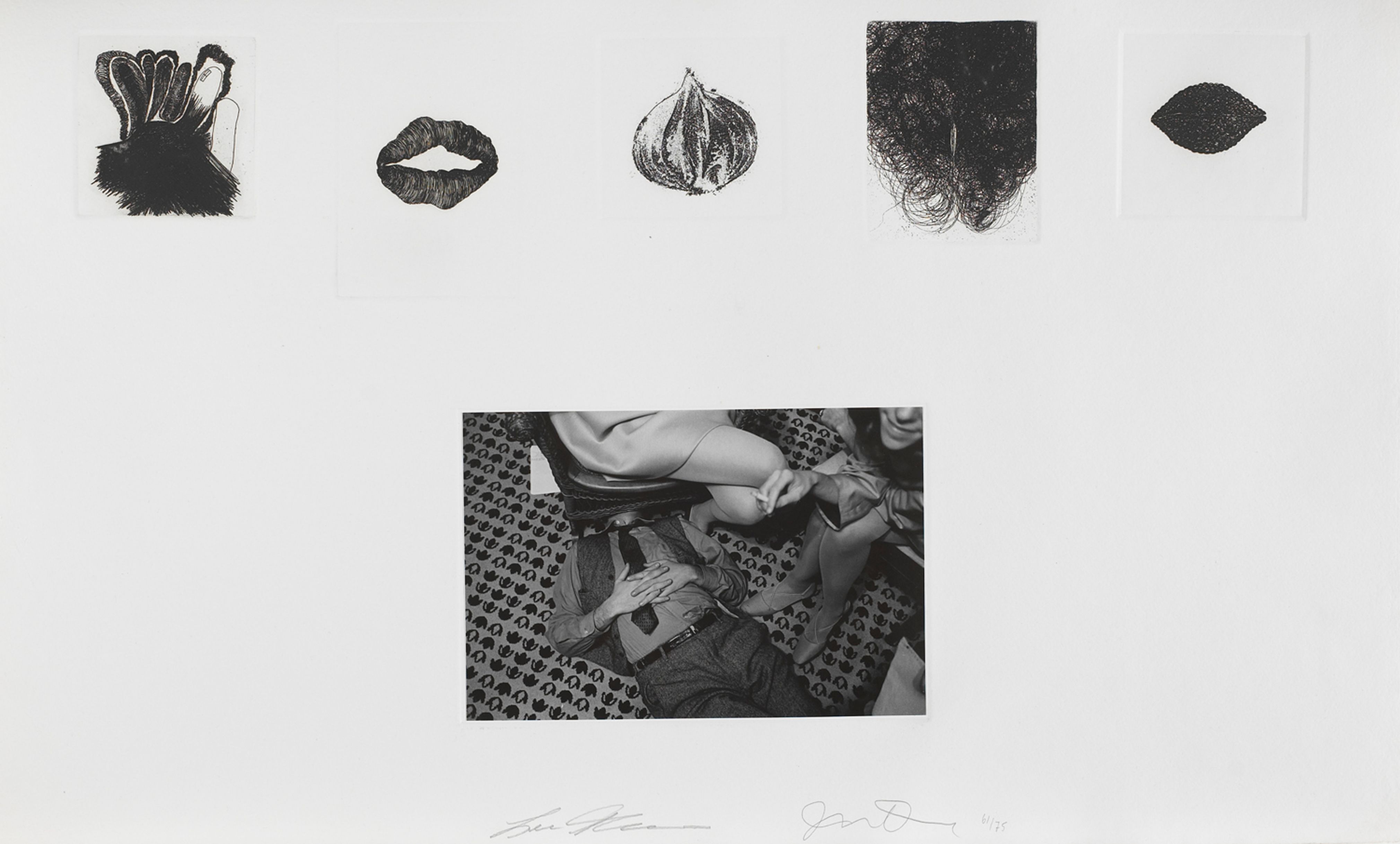 Untitled (man under chair and five images)