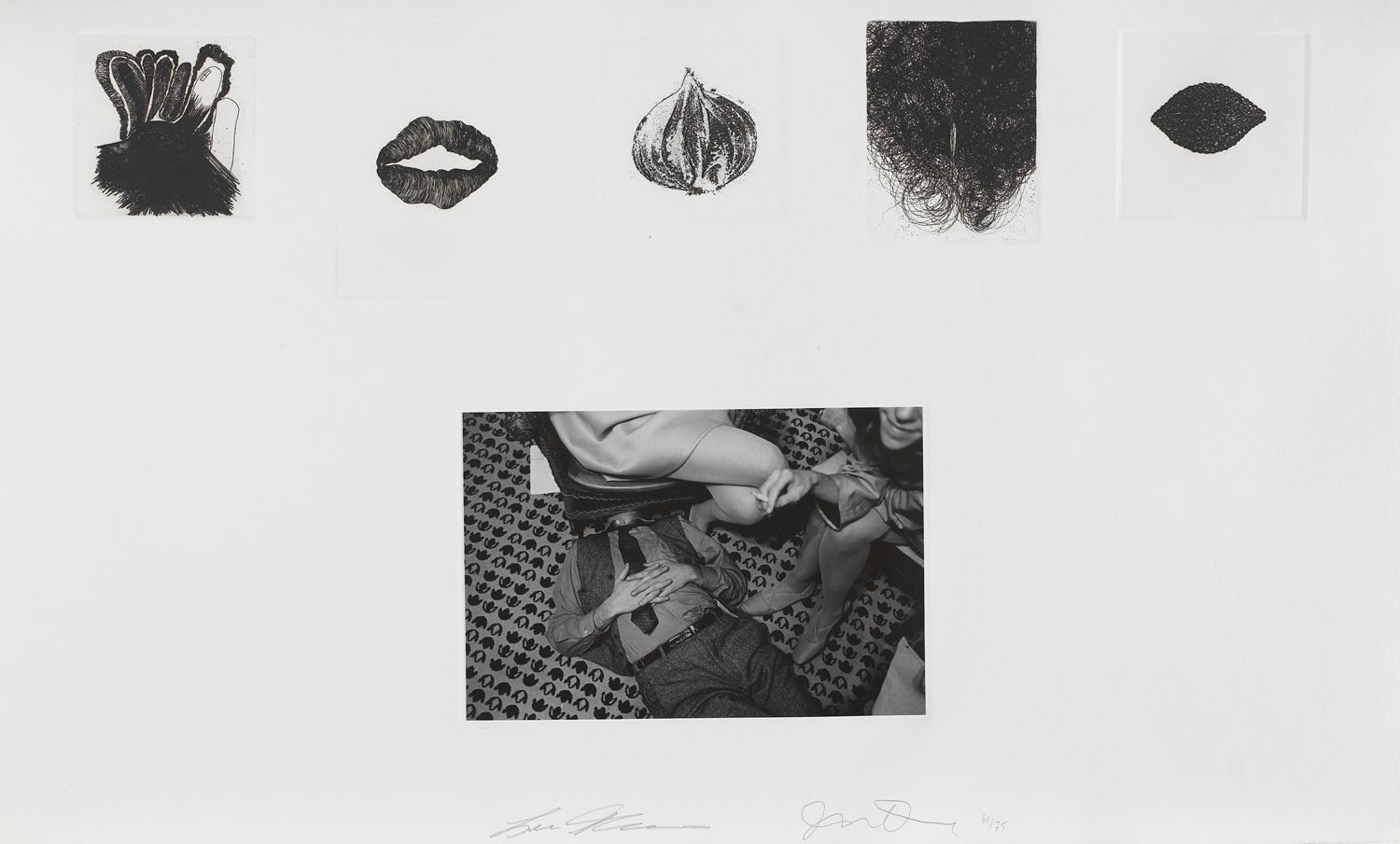 Untitled (man under chair and five images)