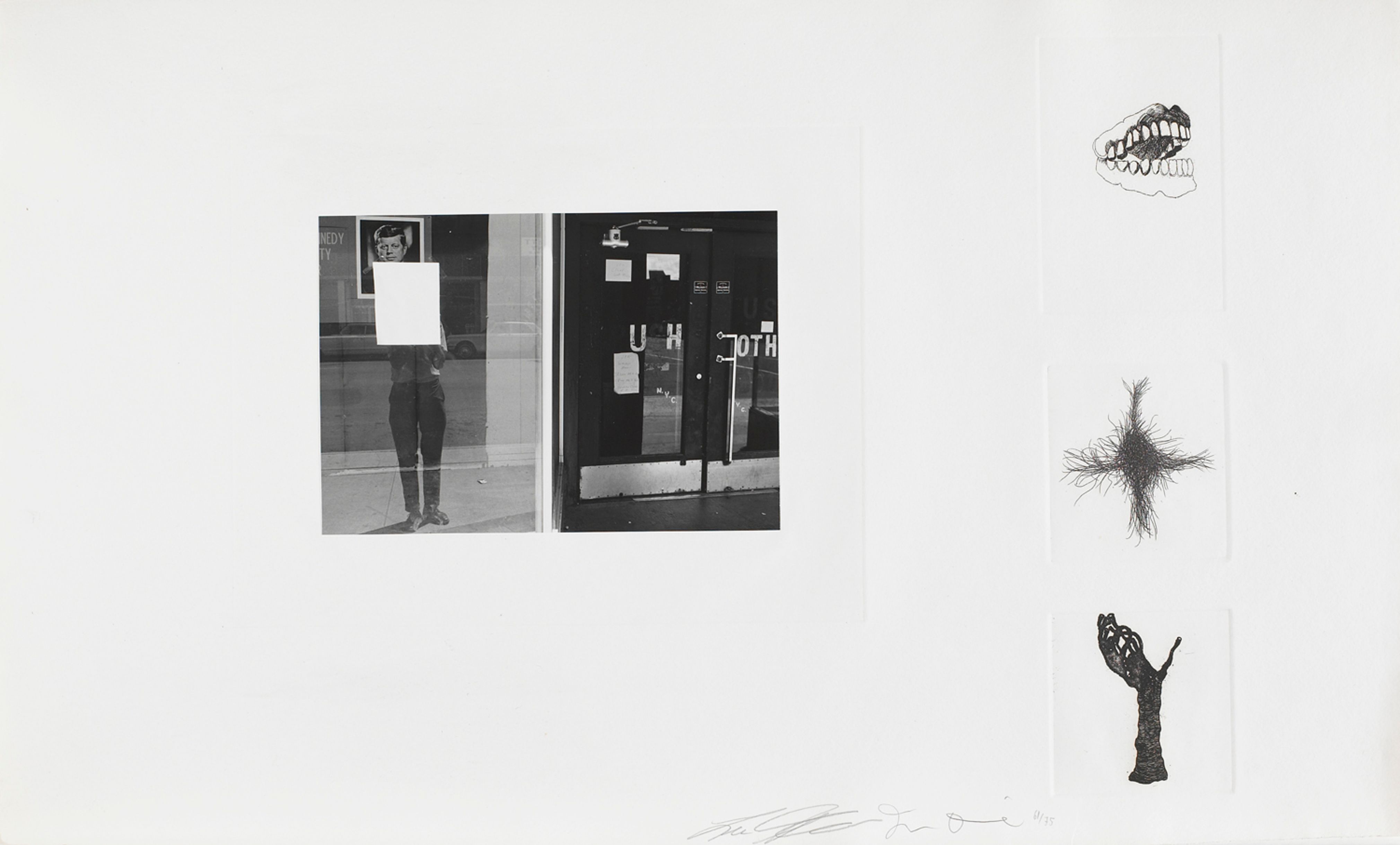 Untitled (John Fitzgerald Kennedy photograph and three etchings)