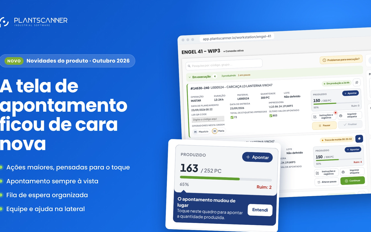Nova tela de apontamento: mais clara, mais rápida e pensada para o toque