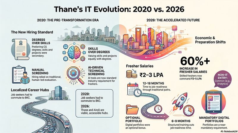 Shift in Thane IT job market showing growth of local hiring opportunities in Thane West Airoli and Mahape