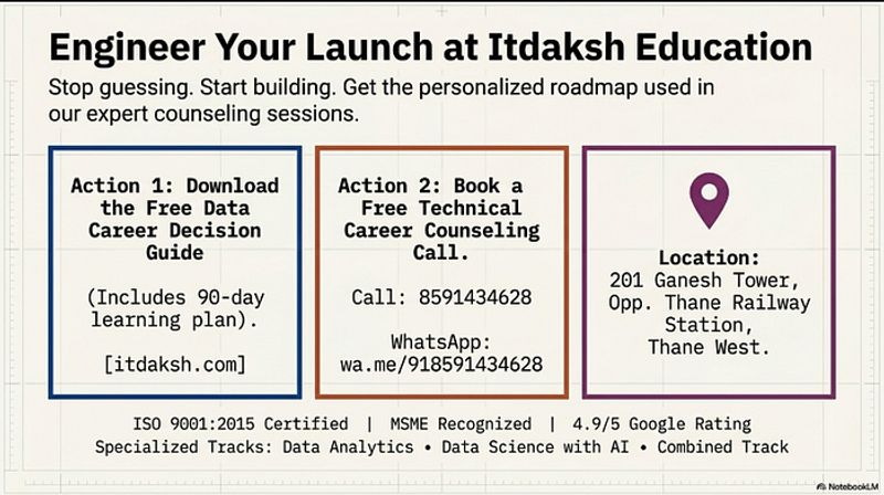 Visual summary of key takeaways from the Data Science vs Data Analytics comparison guide for Indian freshers in 2026