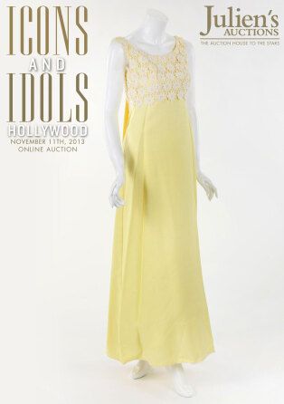 helen gurley brown gold dress SIGNED CLAYTON LEFEVRE PAINTING 尺寸:US 16W What to Wear to x-colourCode:BLU