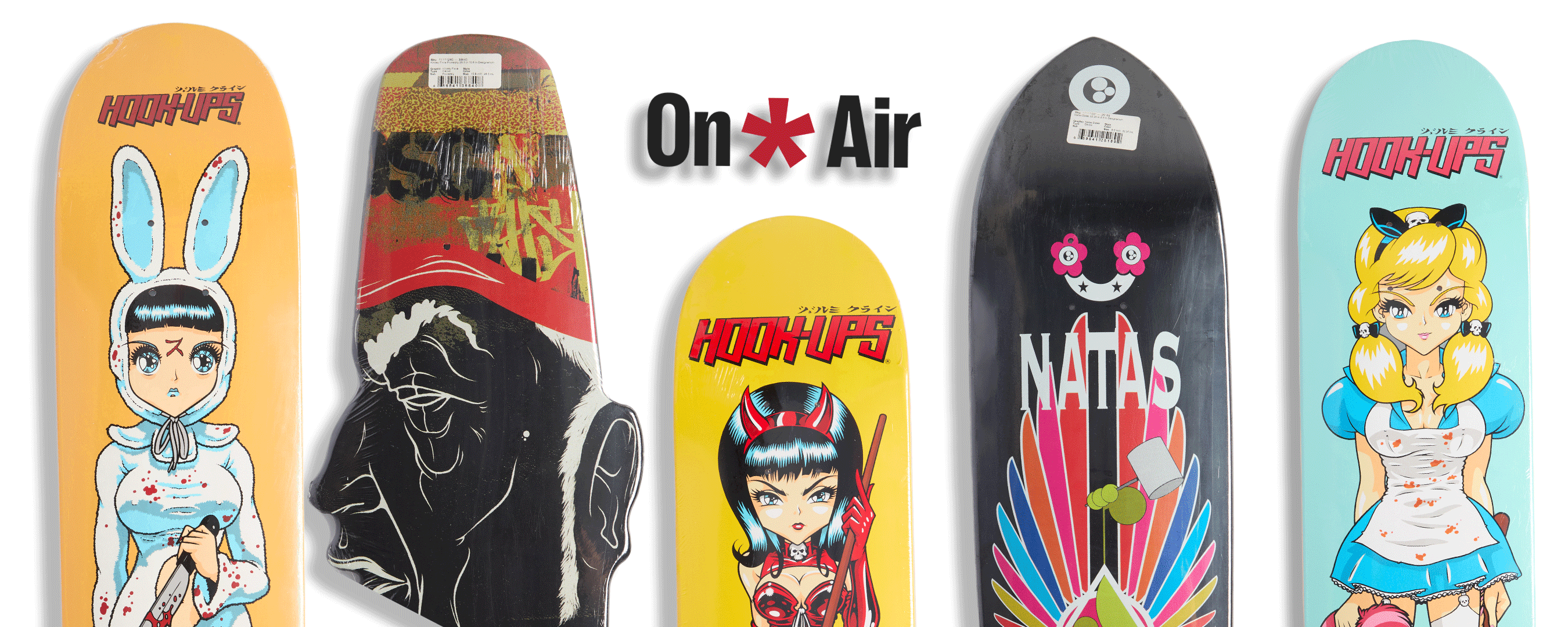 Colorful skateboard decks