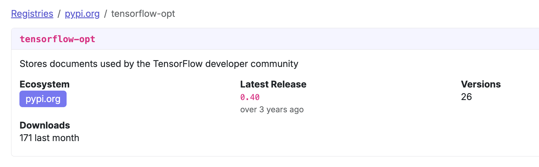 tensorflow-opt-ecosystems