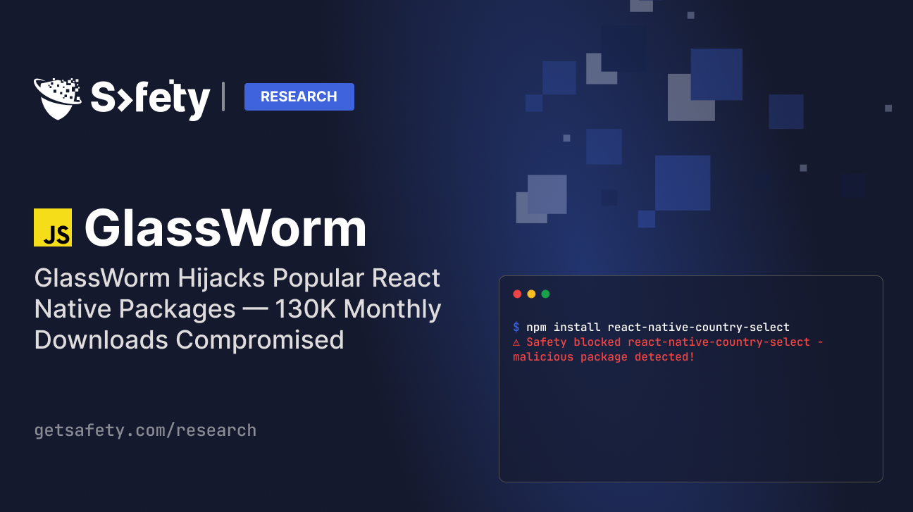 GlassWorm Hijacks Popular React Native Packages — 130K Monthly Downloads Compromised
