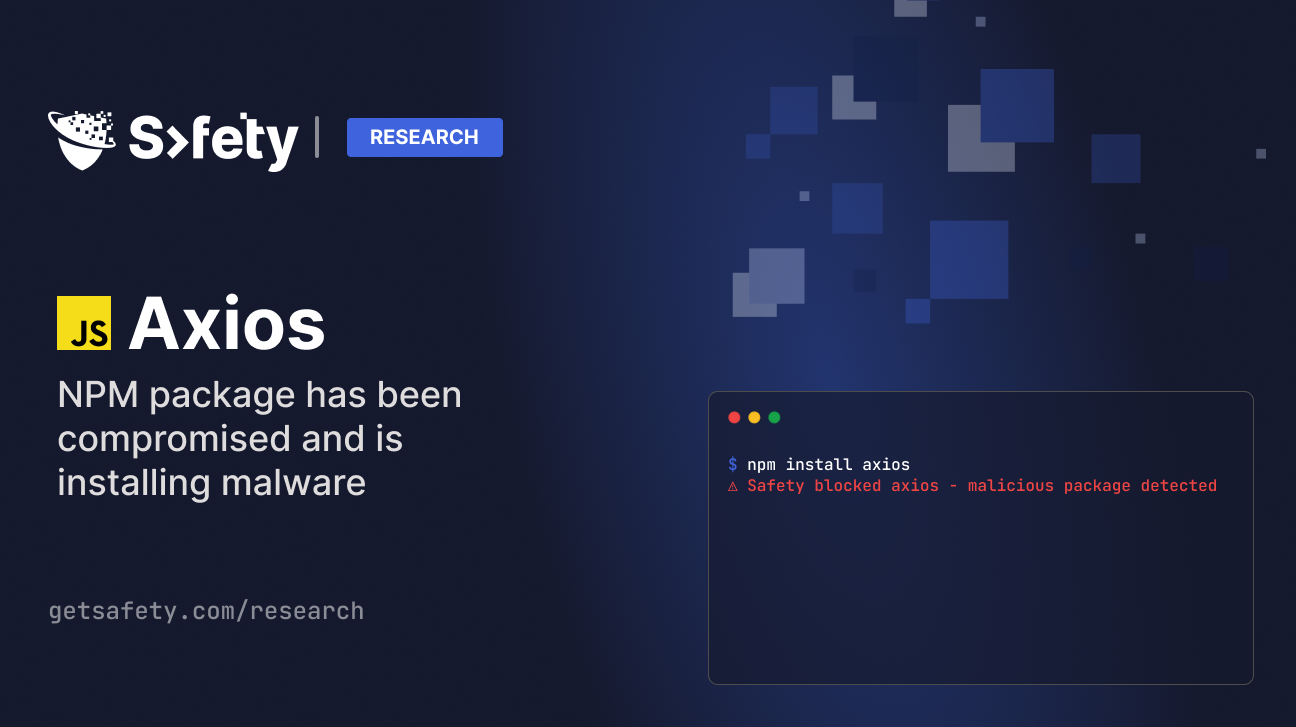 Axios NPM package has been compromised and is installing malware