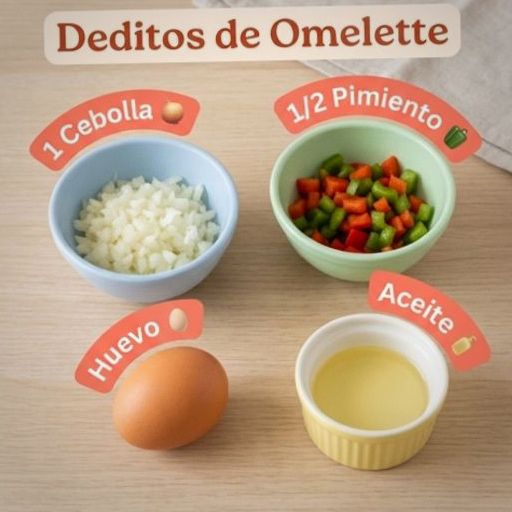 Ingredientes para Deditos de Omelette
