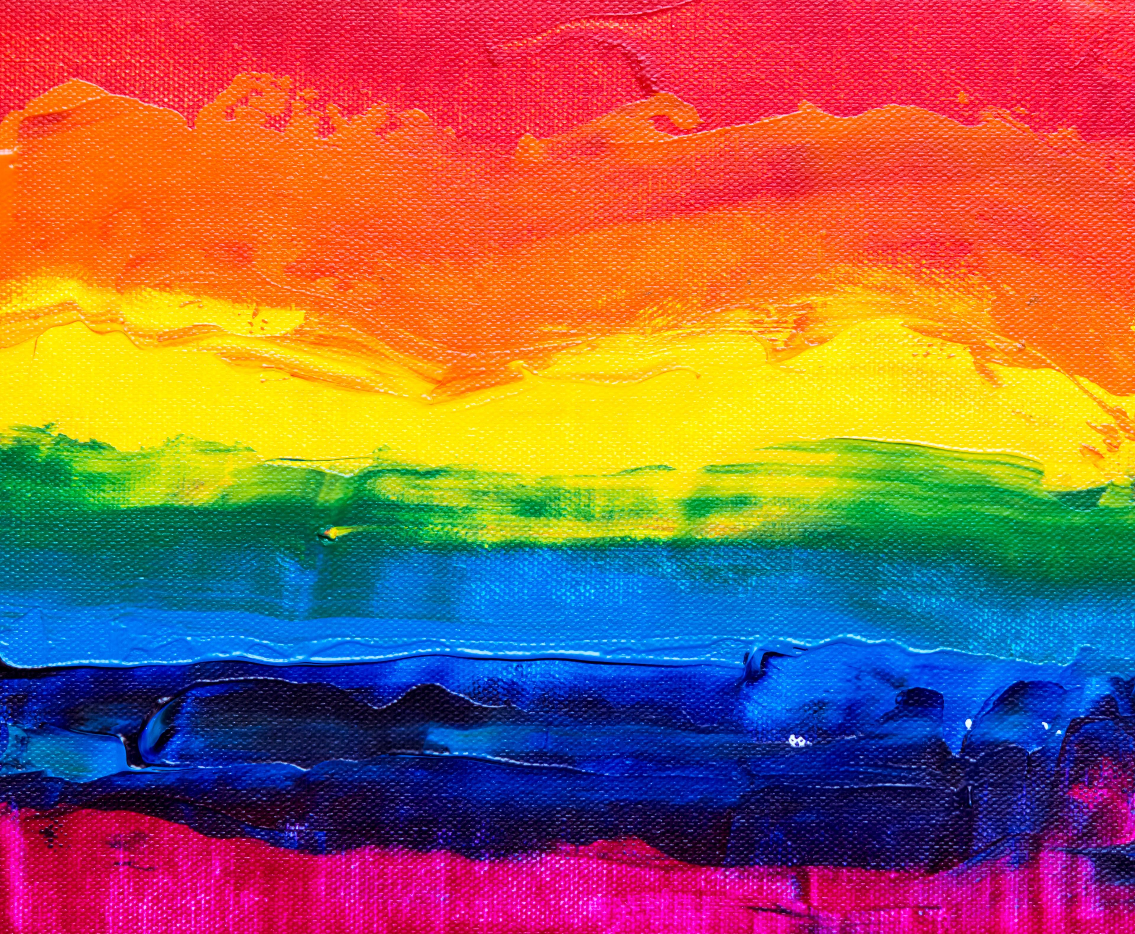 A painting with colors in rainbow order
