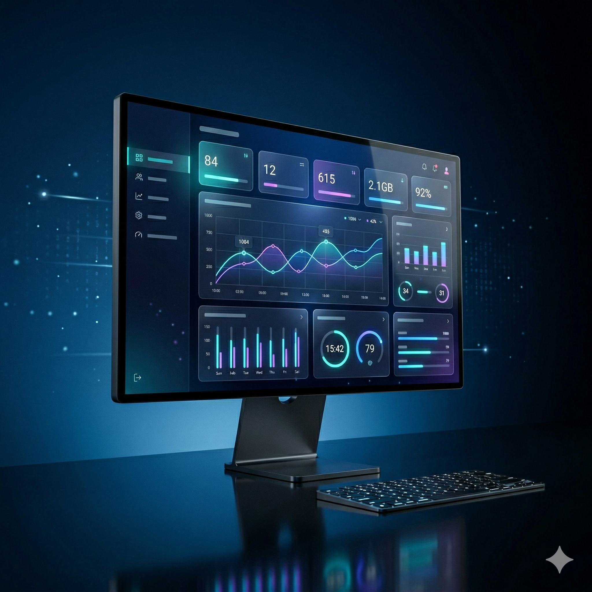 Custom web development dashboard and application interface