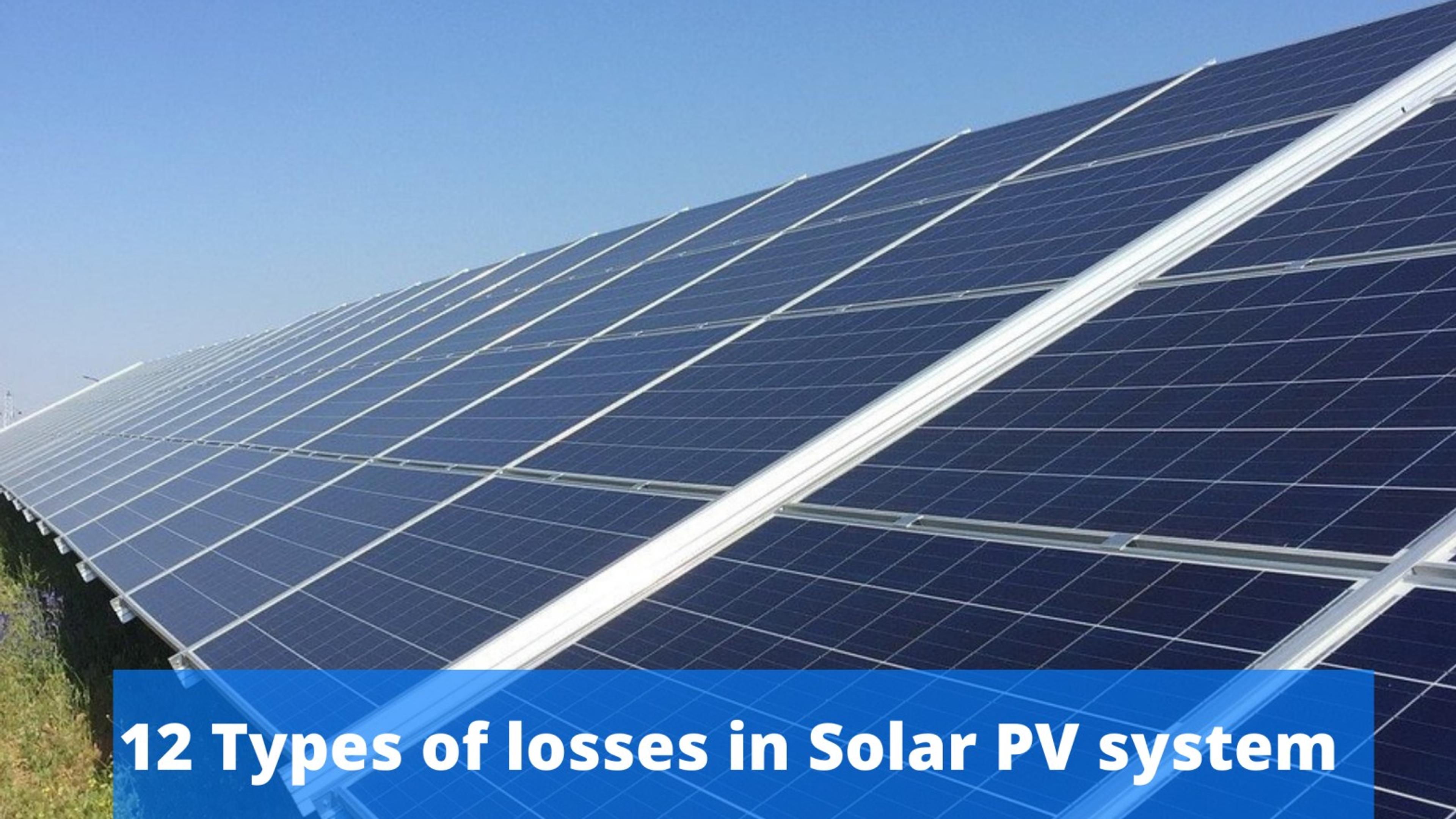 Losses in Solar PV System
