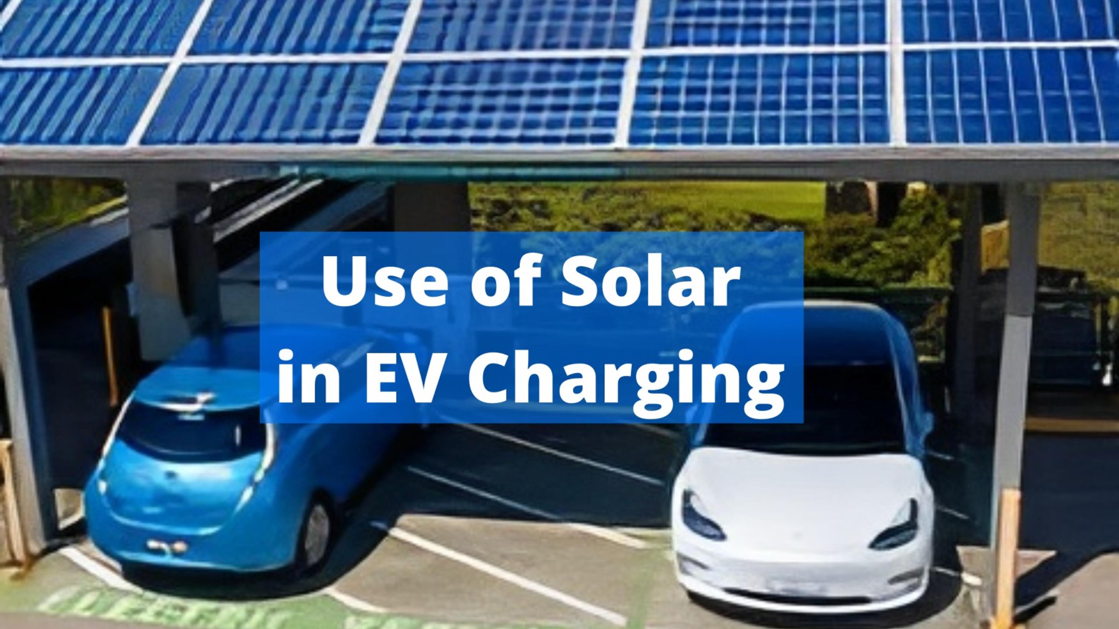 Use of solar panels to charge electric vehicles