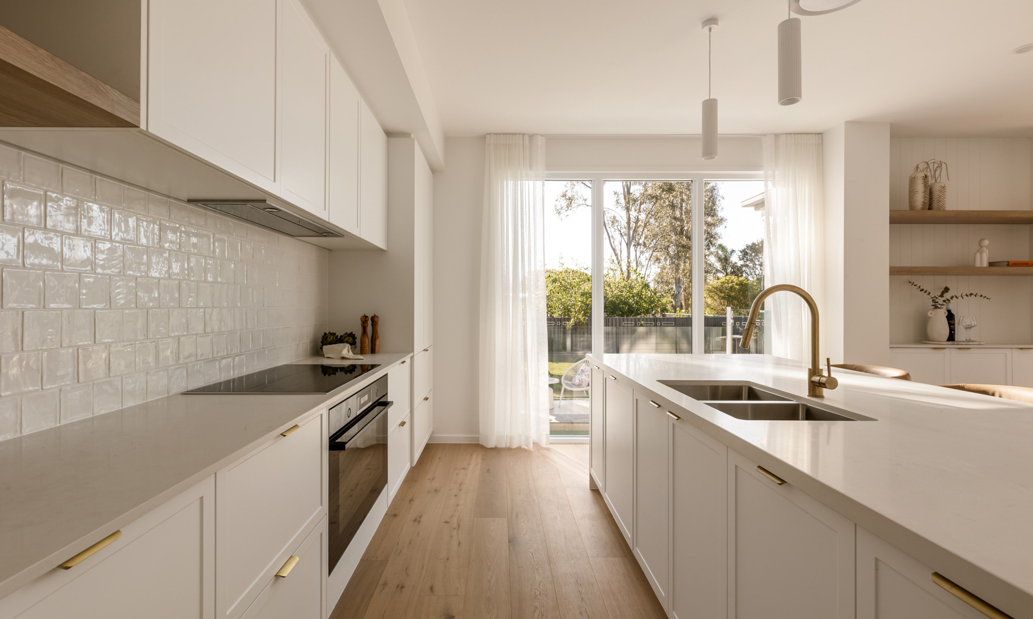 Bespoke kitchen in Pilgrim Homes custom designed home for Hamilton Street family in Tingalpa