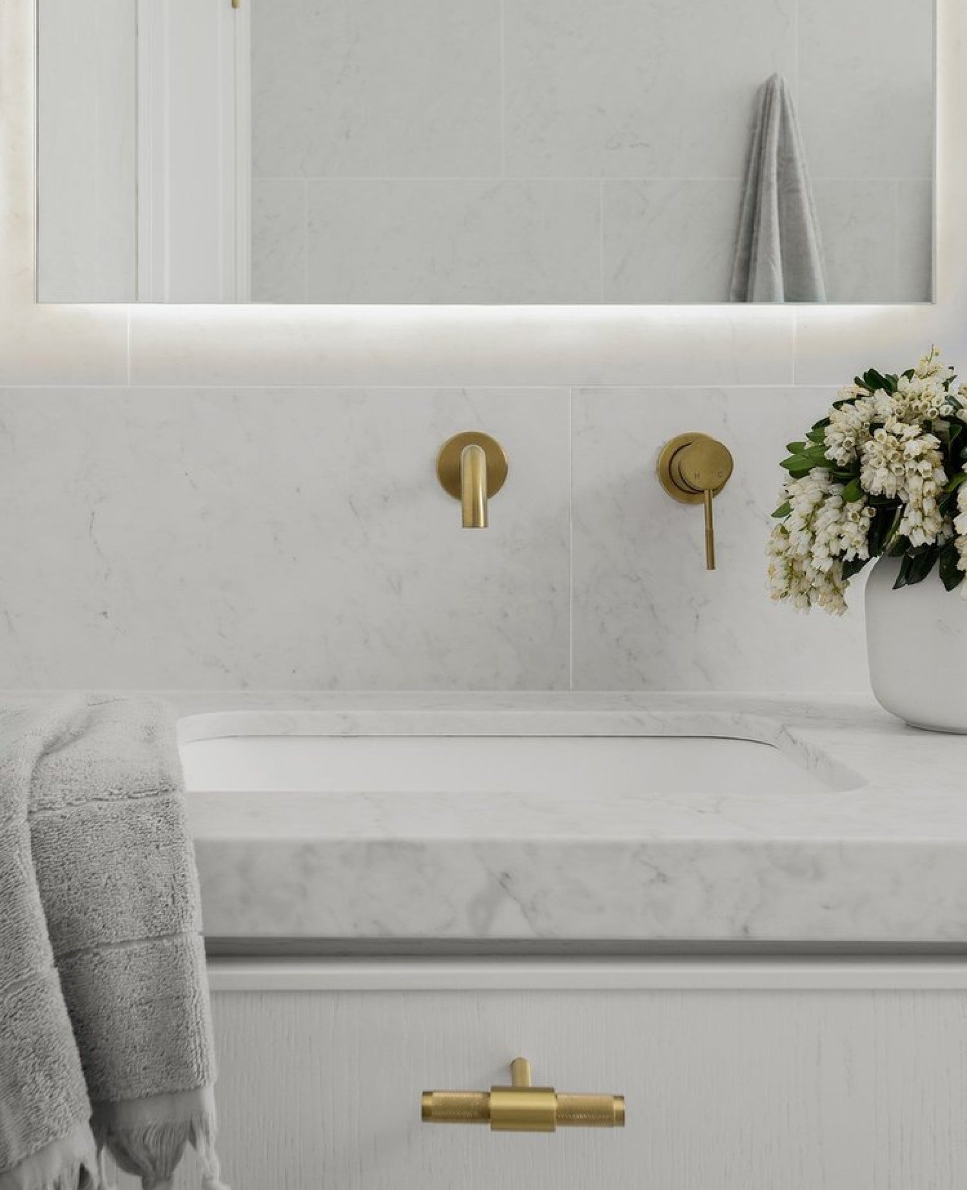 Luxury bathroom in Pilgrim Homes custom designed home for Mayfield Road family in Moorooka