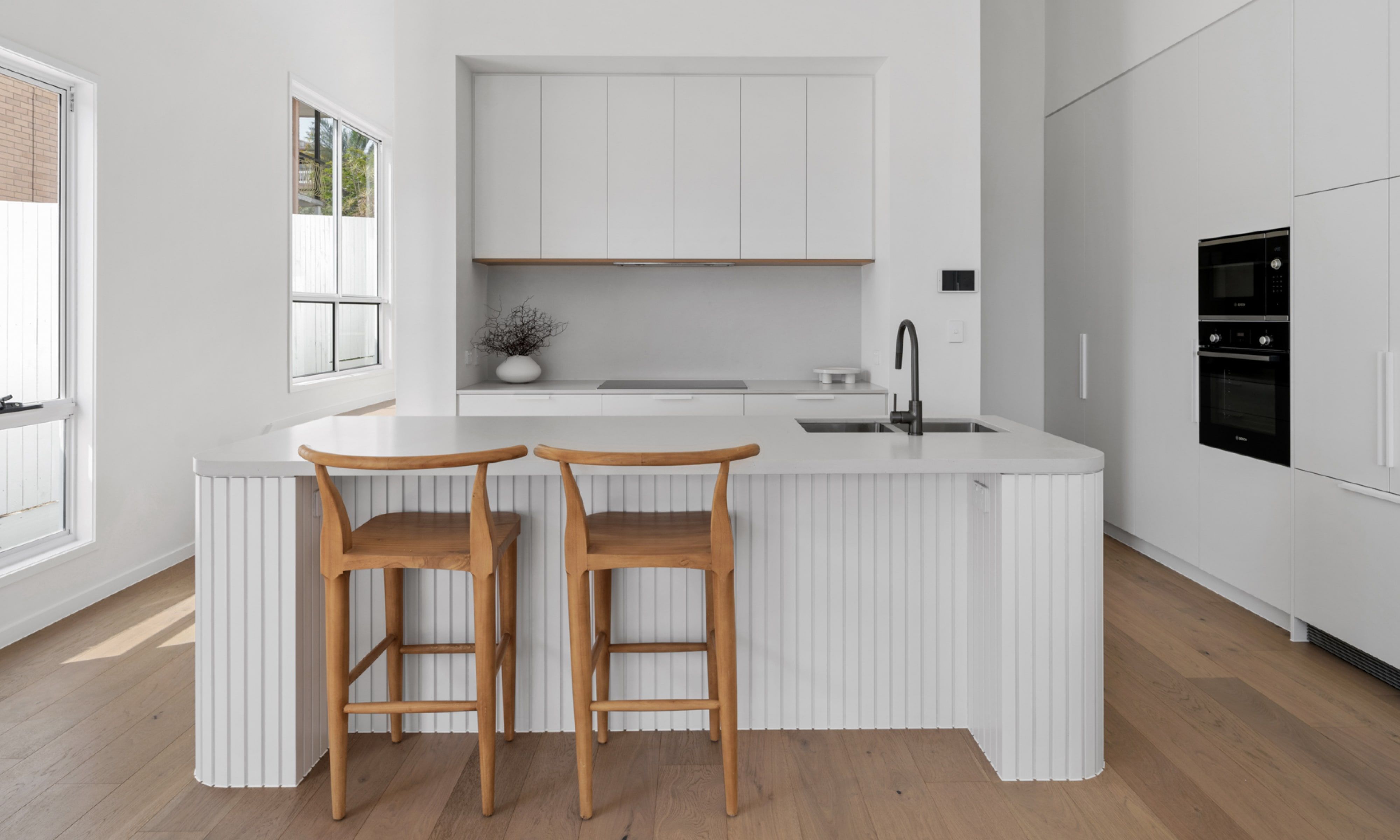 Bespoke kitchen in Pilgrim Homes luxury custom designed home for Ara Street family in Camp Hill