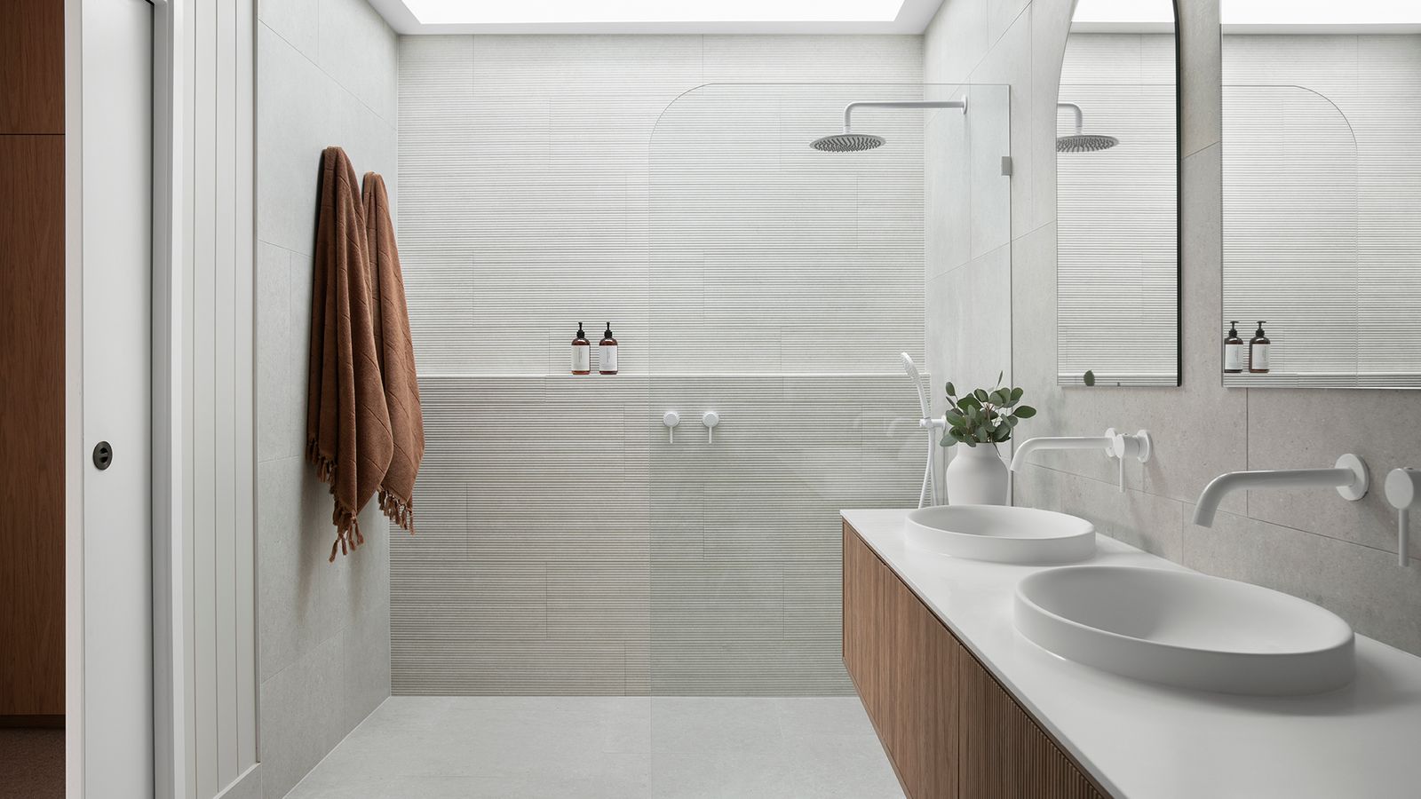 Bathroom in Stanley Street Camp Hill Coastal inspired duplex Home Build