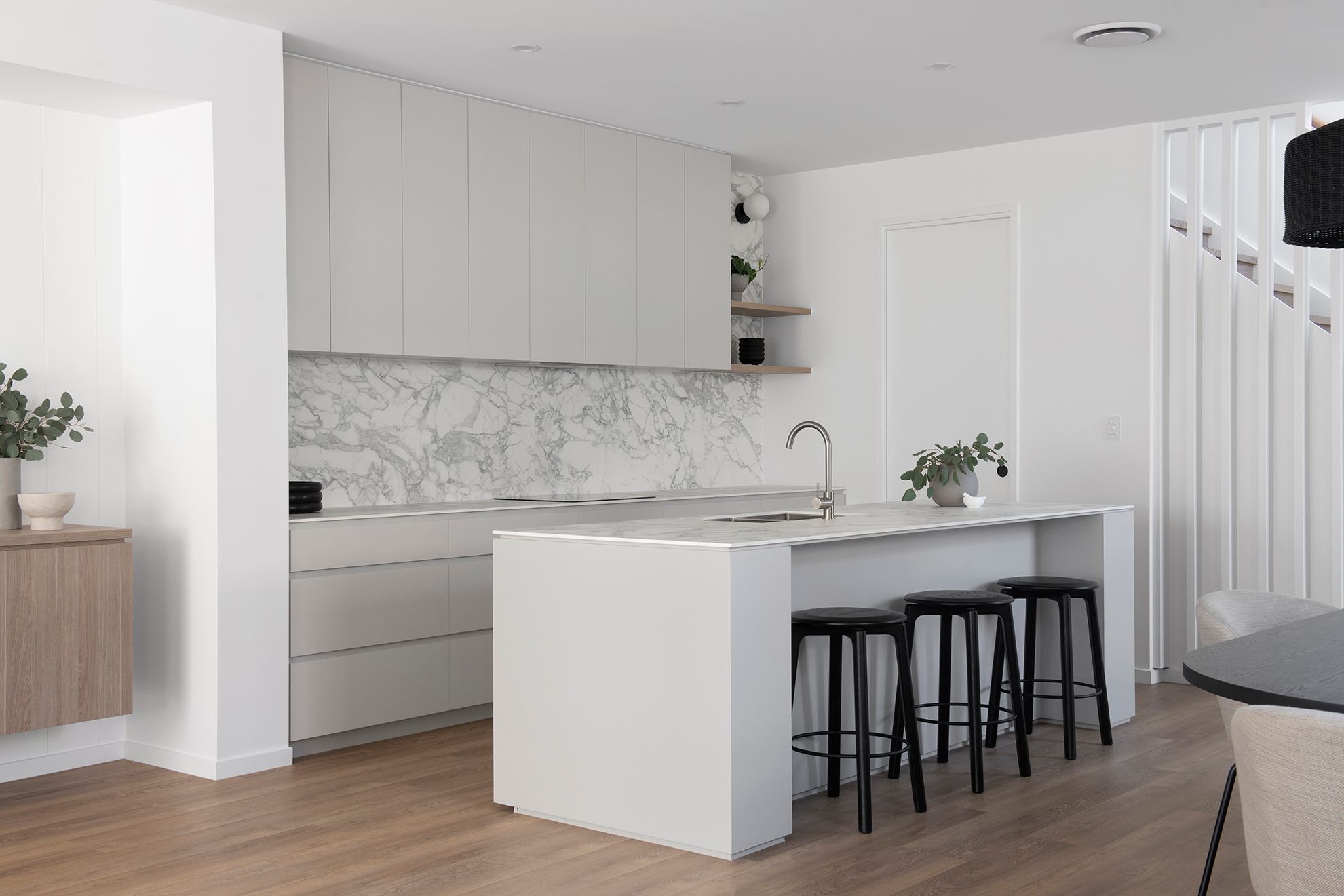 Kitchen in luxury duplex on Stanley Street, Camp Hill Brisbane, built by Pilgrim Homes