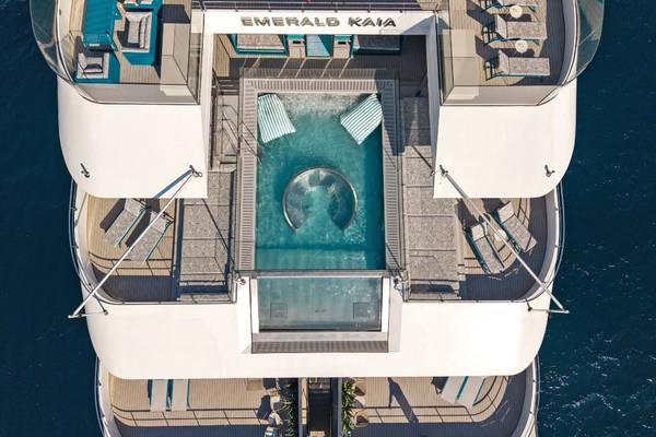 Aqua Pool on the pool deck of Emerald Kaia luxury yacht.