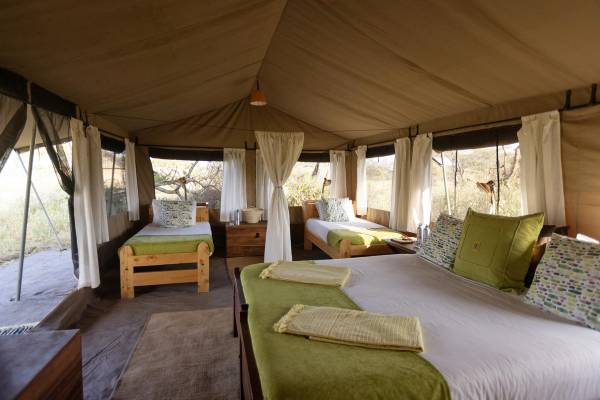 Spacious Canvas Tent bedroom
