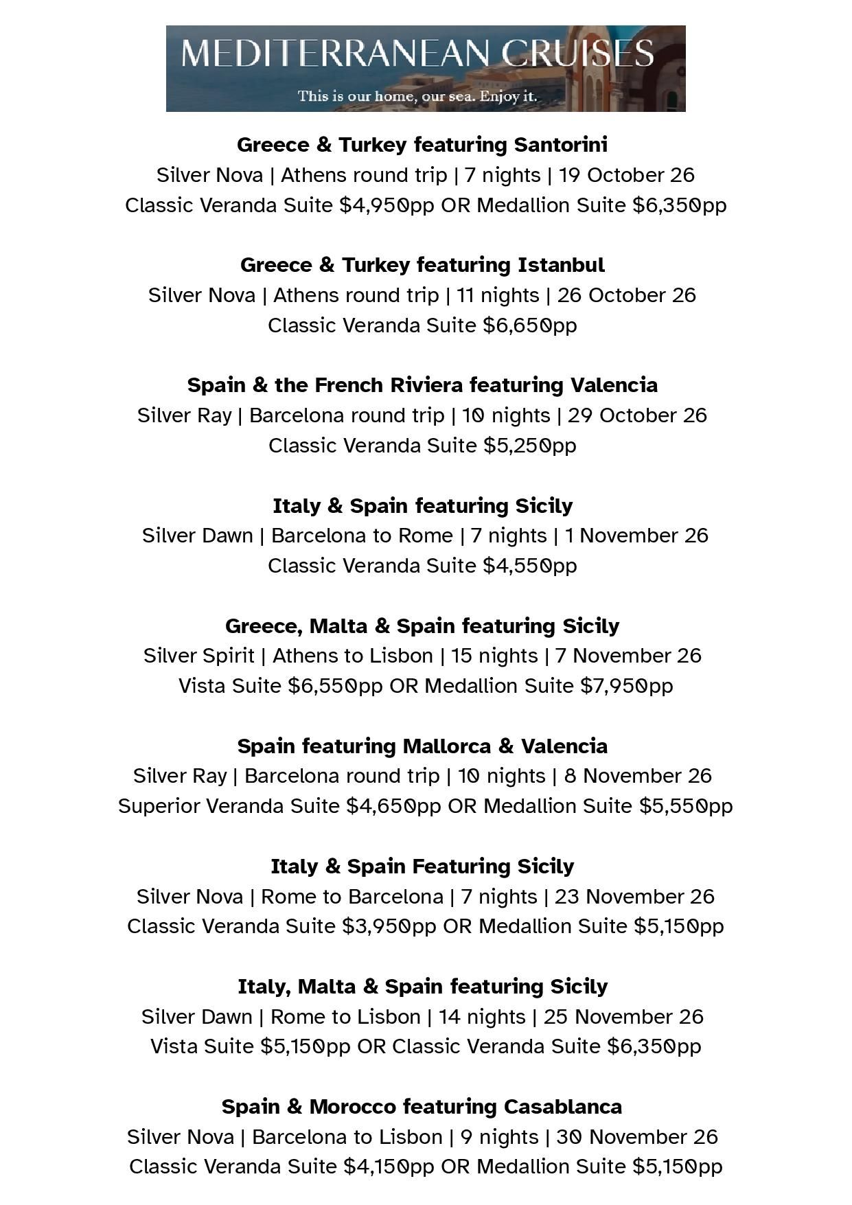 Silversea Last-Minute Fares