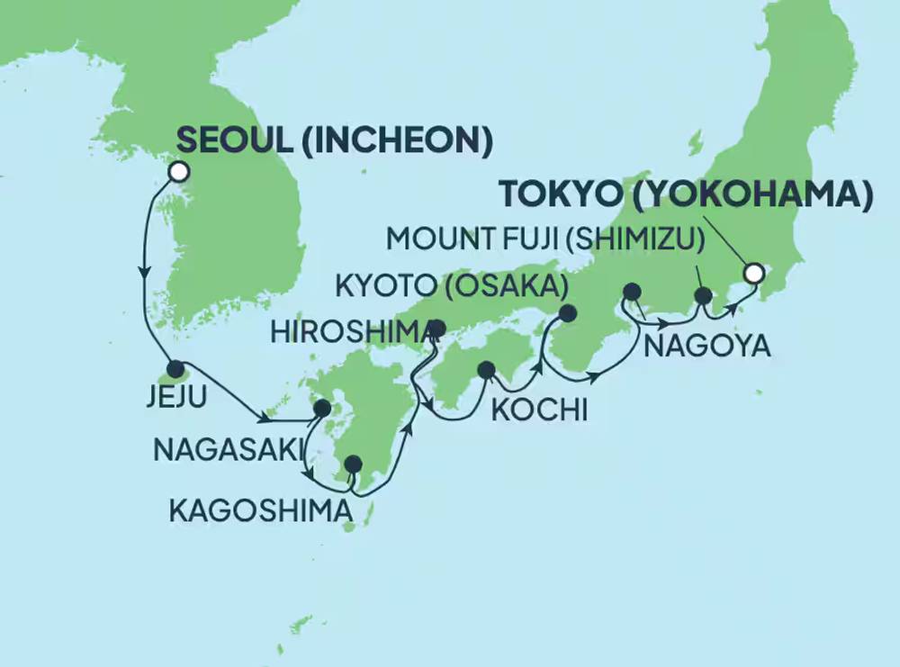 Asia: Osaka, Kochi, Jeju & Nagoya from Seoul (Incheon), South Korea