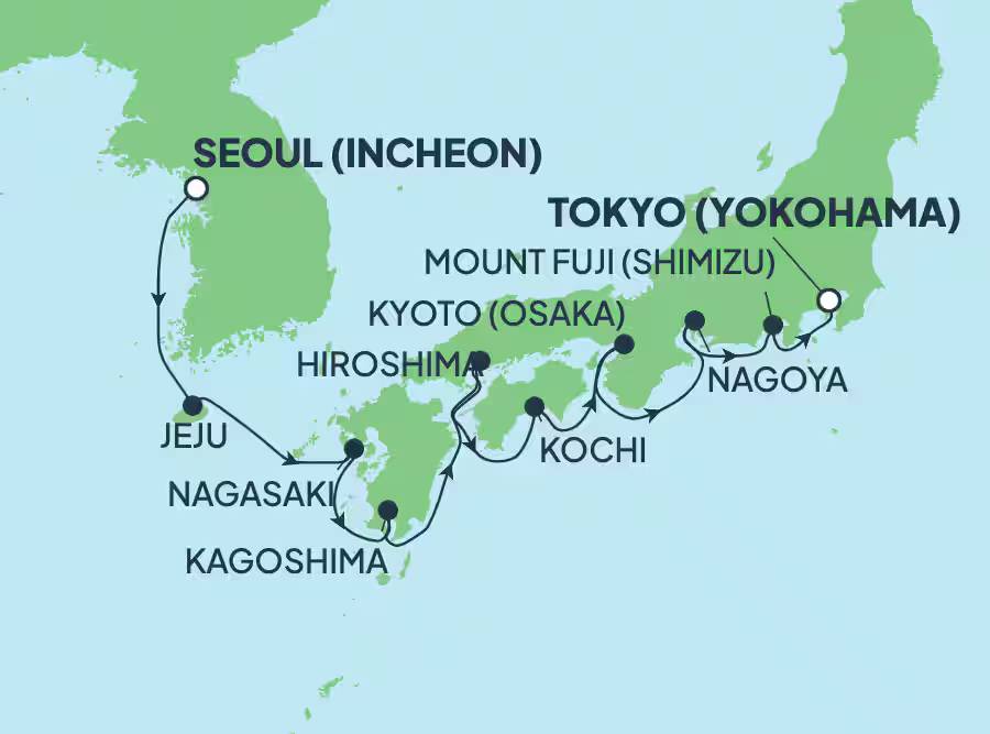 Asia: Osaka, Kochi, Jeju & Nagoya from Seoul (Incheon), South Korea