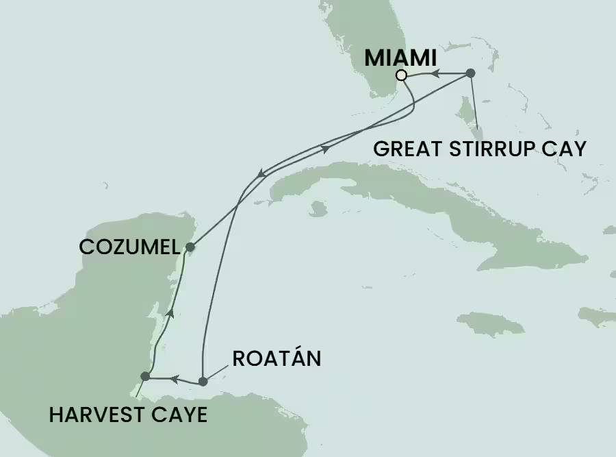 Western Caribbean Itinerary Map