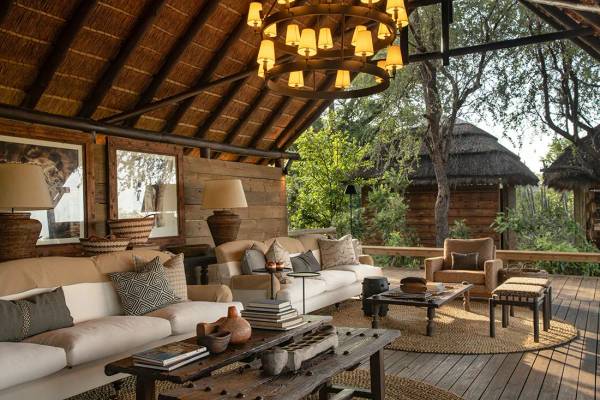 Sable Alley lounge area with couches and wood finishes