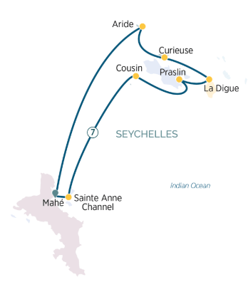 Emerald Kaia 7-night Seychelles itinerary