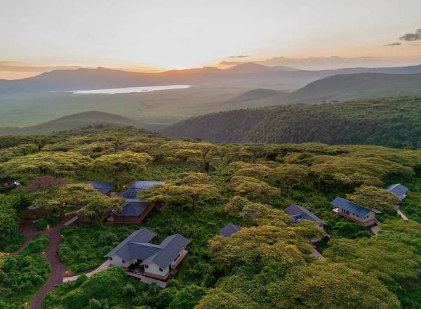 Aerial view of Ngorongoro Lions Paw lodge