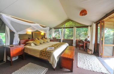Double bedroom of Ishasha Wilderness Camp