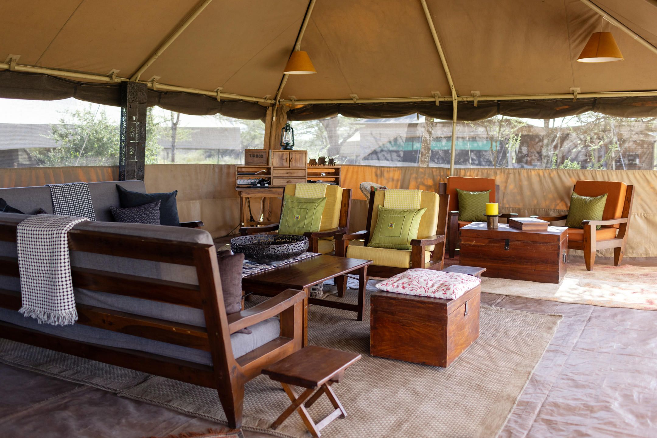 Ndutu Wilderness Camp luxury tented lounge area
