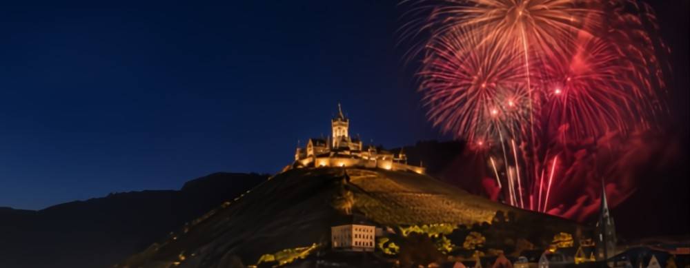 Fireworks over Marksburg Castle
