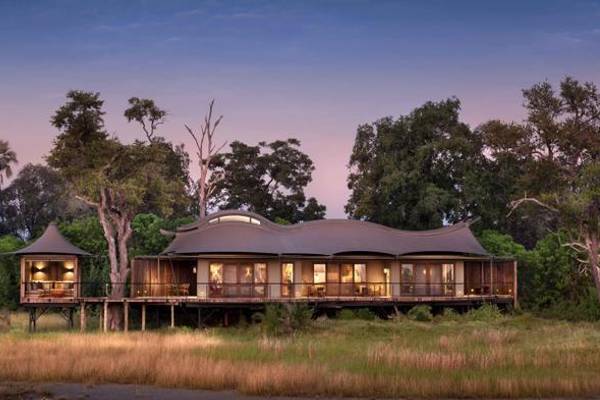 Xigera Lodge overlooking grassland