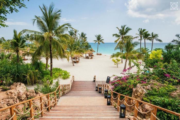 Zuri Zanzibar walkway down to palm tree adorned beach