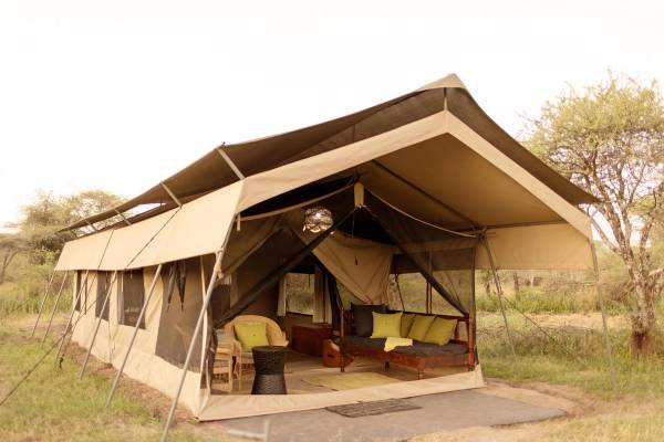 Luxury tented camp with front patio