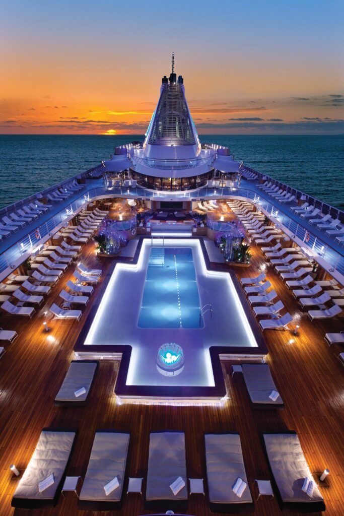 Marina Pool Deck – Expansive sun loungers with sweeping sea views