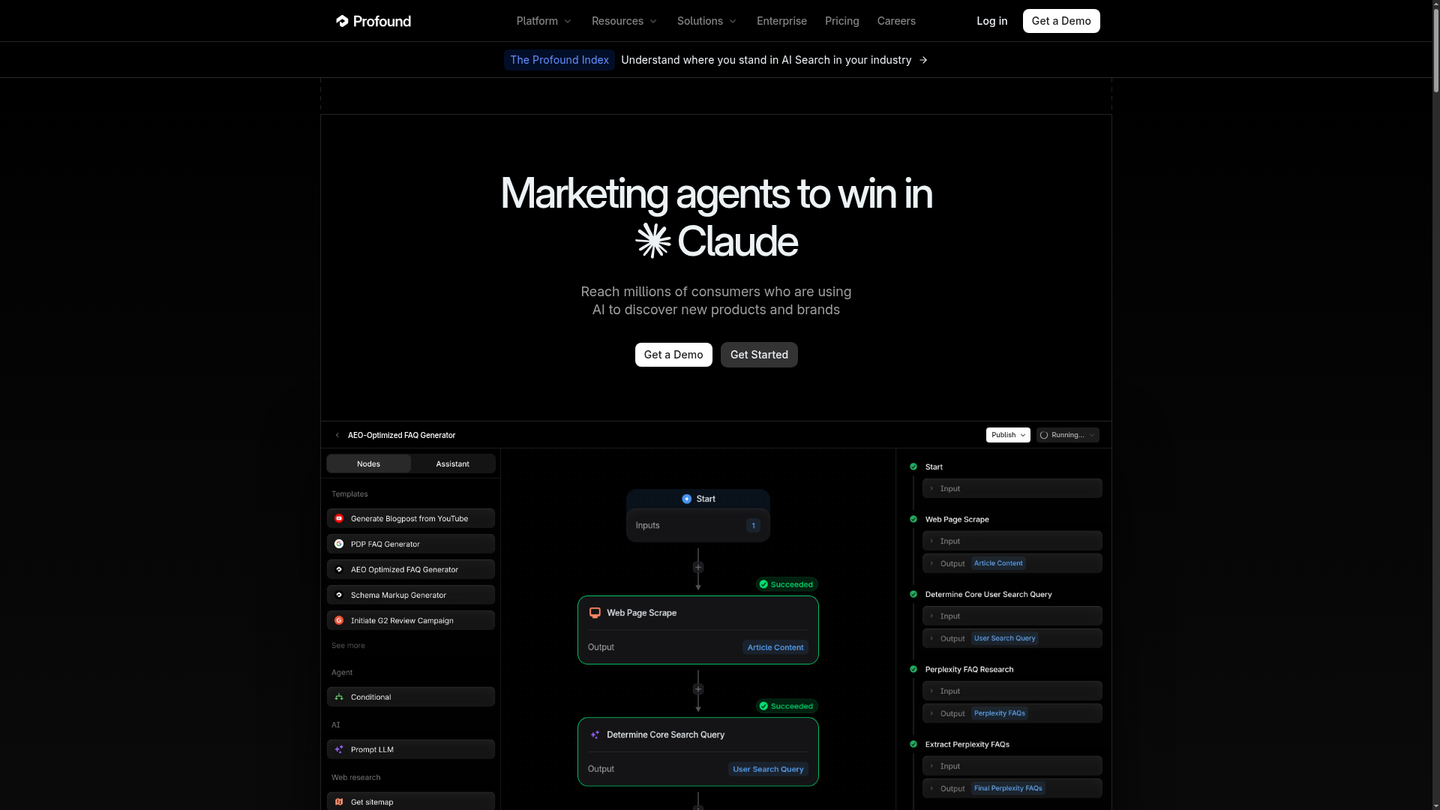 Screenshot of https://www.tryprofound.com/