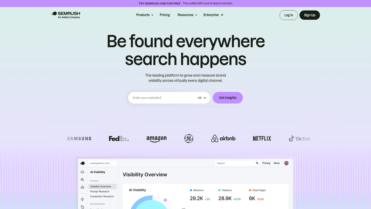 Screenshot of Semrush